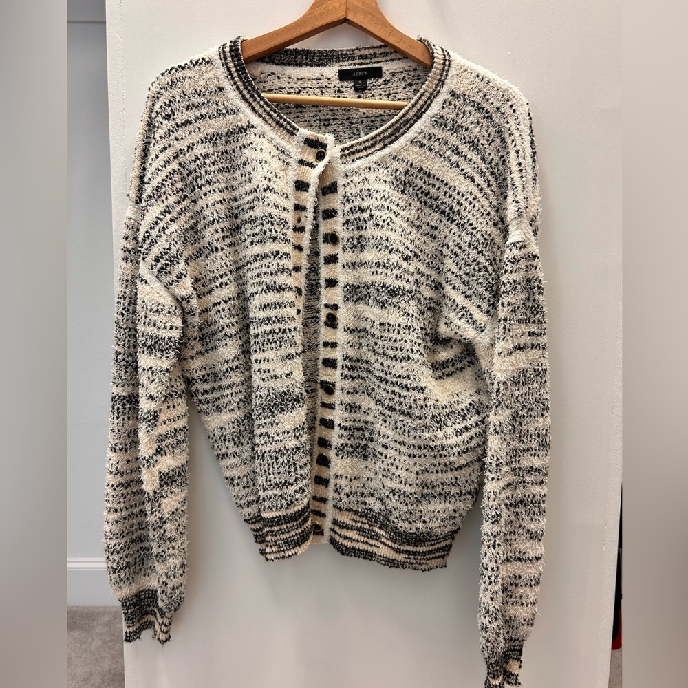 Like new J.Crew black and white button up sweater